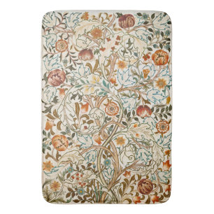 Morris Acanthus Floral Crewel Embroidery Pattern Bath Mat