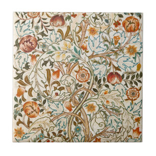 Morris Acanthus Floral Crewel Embroidery Pattern Ceramic Tile