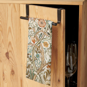  Morris Acanthus Floral Crewel Embroidery Pattern Tea Towel