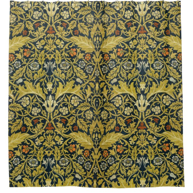 Morris Acanthus Leaves Twining Stem Flowers Carpet Shower Curtain (Front)