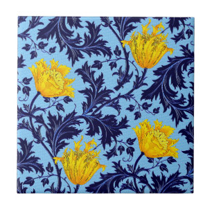 Morris Anemo, Navy and Mustard Yellow Ceramic Tile