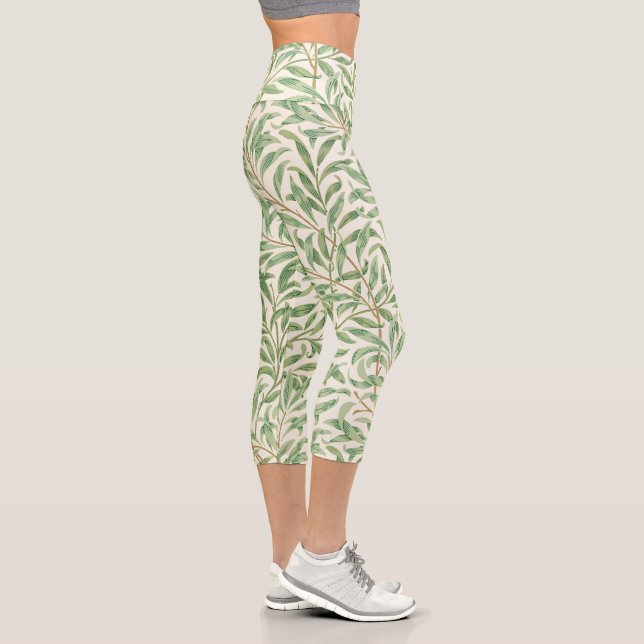 Morris - Antique willow leaves & Branches Pattern Capri Leggings (Right)