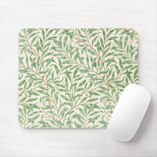Morris - Antique willow leaves & Branches Pattern Mouse Pad (With Mouse)