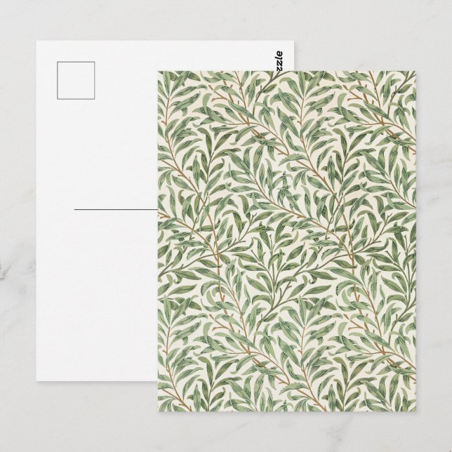 Morris - Antique willow leaves & Branches Pattern Postcard (Front/Back)