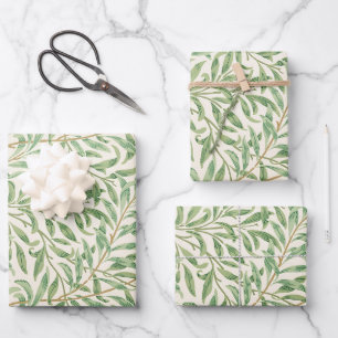 Morris - Antique willow leaves & Branches Pattern Wrapping Paper Sheet