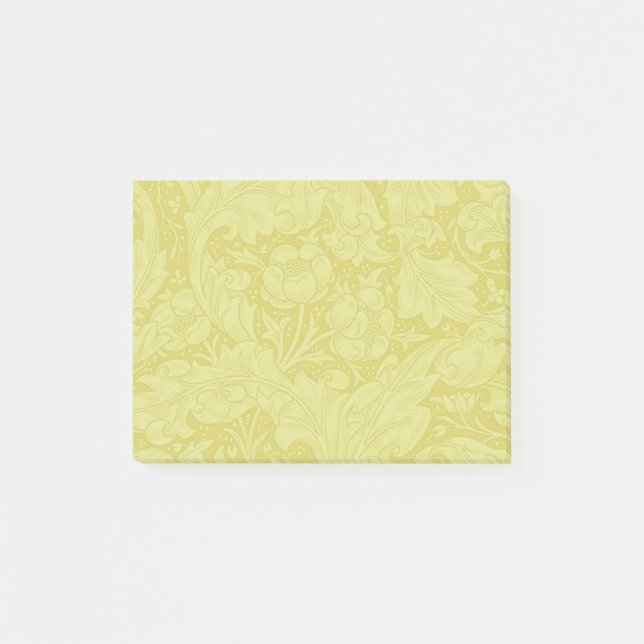 Morris Bachelor's Button Flower & Golden Stems Post-it Notes (Front)