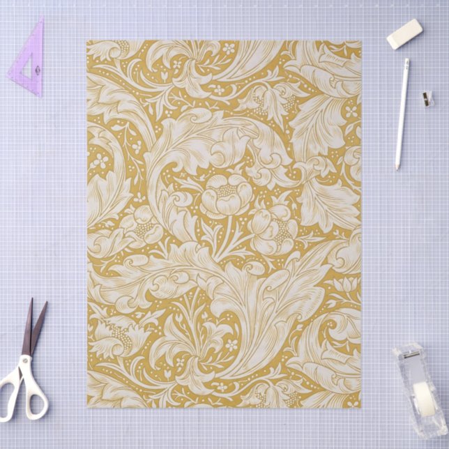 Morris Bachelor's Button Flower & Golden Stems Tissue Paper (Craft)