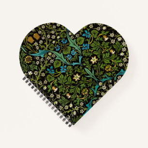 Morris Black Background Vintage Blackthorn Pattern Notebook