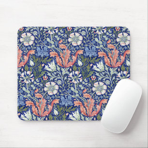 Morris Blue Background 1896 Compton Floral Pattern Mouse Pad