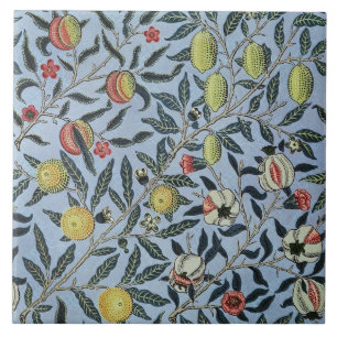 Morris Blue Background Antique Pomegrana Pattern Ceramic Tile
