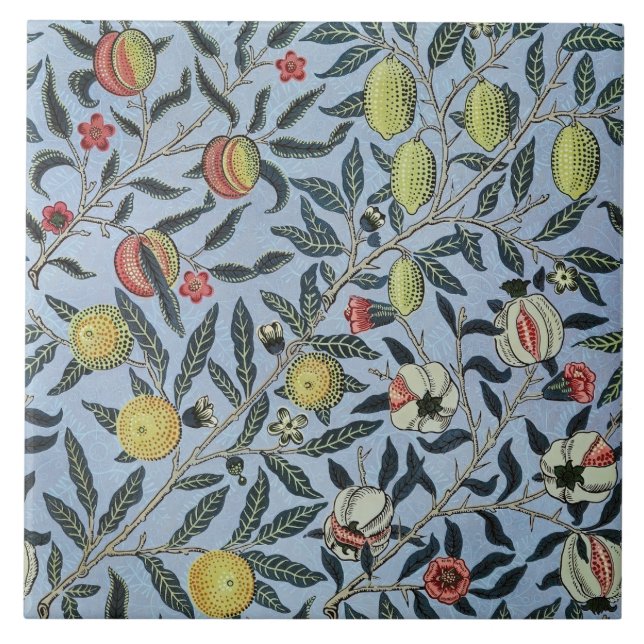 Morris Blue Background Antique Pomegrana Pattern Ceramic Tile (Front)