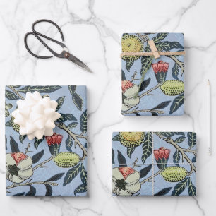 Morris Blue Background Antique Pomegrana Pattern Wrapping Paper Sheet