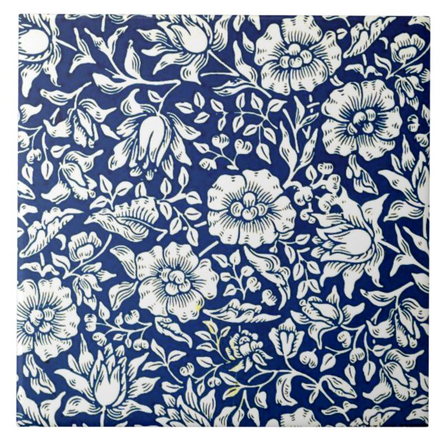 Morris - Blue Mallow Ceramic Tile (Front)