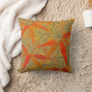 Morris & Co. Bamboo Pattern Godwin Orange & Sage Cushion