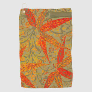 Morris & Co. Bamboo Pattern Godwin Orange & Sage Golf Towel