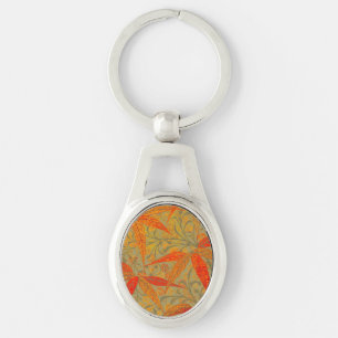 Morris & Co. Bamboo Pattern Godwin Orange & Sage Key Ring