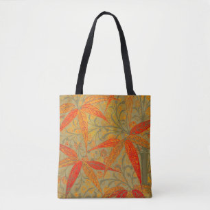 Morris & Co. Bamboo Pattern Godwin Orange & Sage Tote Bag