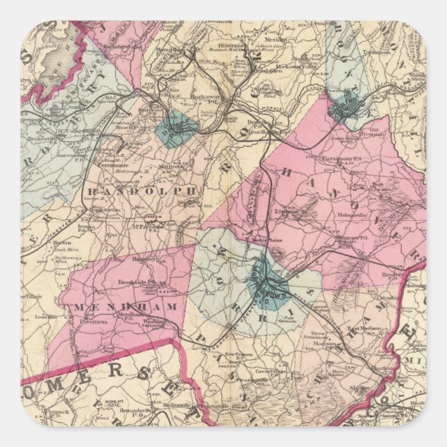 Morris County, NJ Square Sticker (Front)