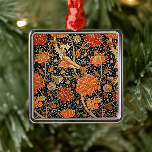 Morris - Cray, colourful floral pattern Metal Ornament (Tree)