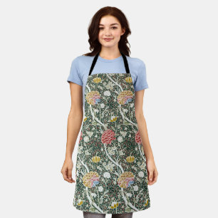 Morris Cray Vintage Blossom Floral Design Green Apron