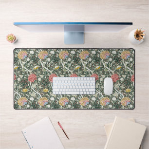Morris Cray Vintage Blossom Floral Design Green Desk Mat