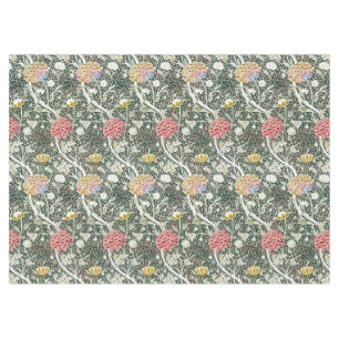 Morris Cray Vintage Blossom Floral Design Green Tablecloth
