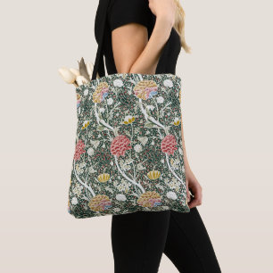 Morris Cray Vintage Blossom Floral Design Green Tote Bag