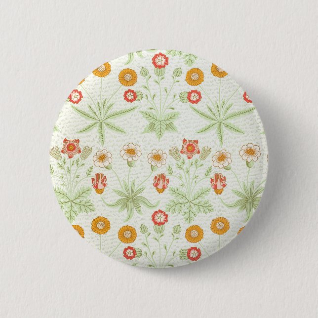 Morris Daisy, Classic Victorian Floral Pattern 6 Cm Round Badge (Front)