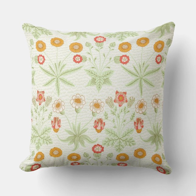 Morris Daisy, Classic Victorian Floral Pattern Cushion (Front)