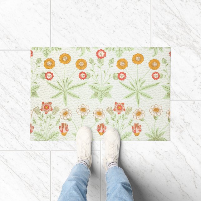 Morris Daisy, Classic Victorian Floral Pattern Doormat (Indoor)
