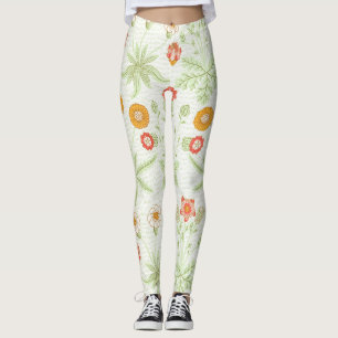 Morris Daisy, Classic Victorian Floral Pattern Leggings
