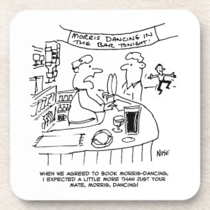 Morris Dancing in Pub. Traditional Morris Dancing Coaster