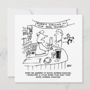 Morris Dancing in Pub. Traditional Morris Dancing Holiday Card