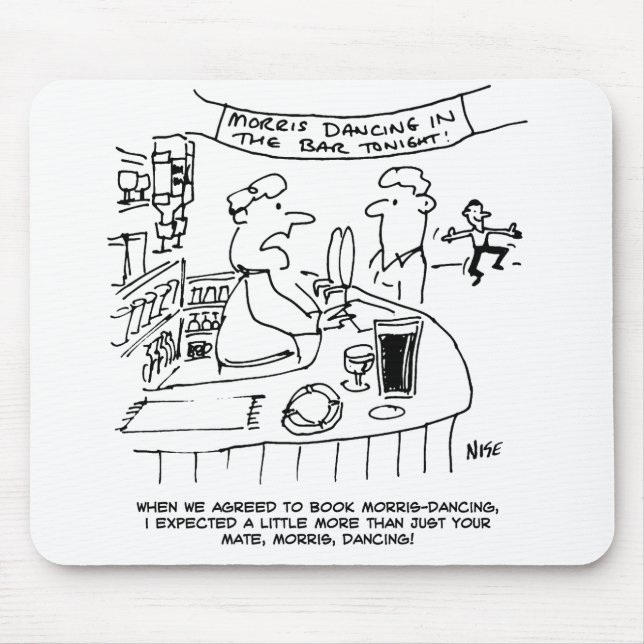 Morris Dancing in Pub. Traditional Morris Dancing Mouse Pad (Front)