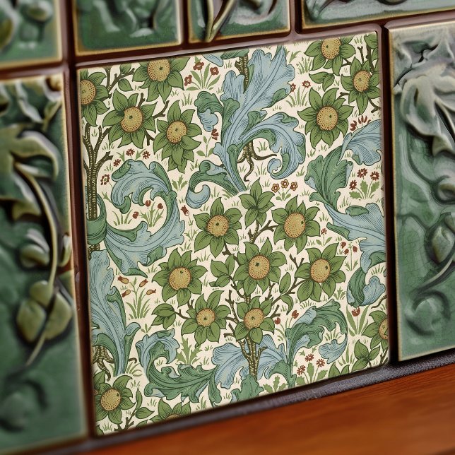 Morris Dearle Art Nouveau Floral Victorian Repro Ceramic Tile (Creator Uploaded)