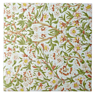 Morris - Delicate Floral Blossom Pattern Ceramic Tile