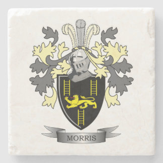 Morris Family Crest Coat of Arms Stone Coaster