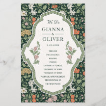 Morris Floral Garden Wedding Ceremony Program