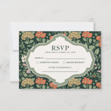 Morris Floral Garden Wedding RSVP Card