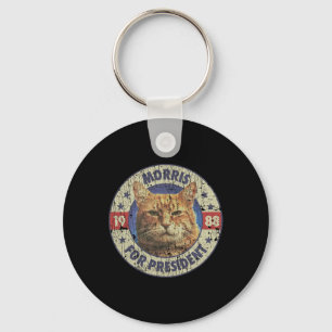 Morris For President Vintage 1988 Cat Lover  Key Ring