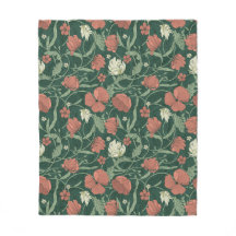 Morris Garden Green & Red Floral Bath Towel Set