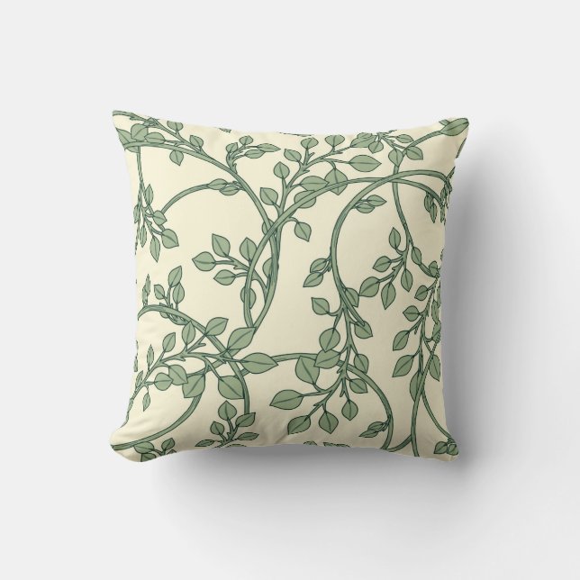 Morris Garden Pattern Throw Pillow (Front)
