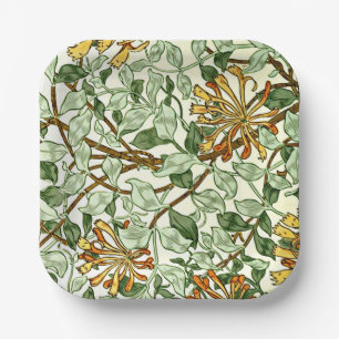 Morris - Honeysuckle green and gold Paper Plate
