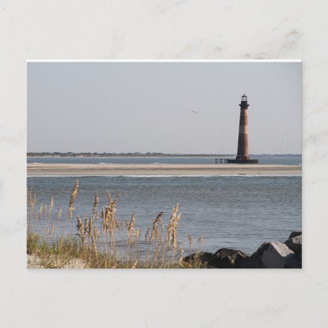 Morris Island Lighthouse,Folly Beach, Charleston Postcard (Front)