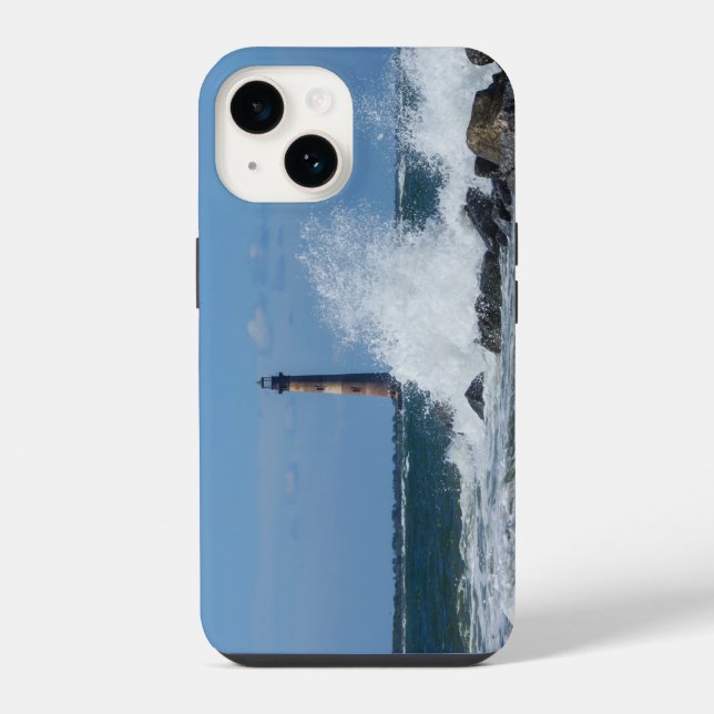 Morris Island Lighthouse Splash iPhone Case (Back)