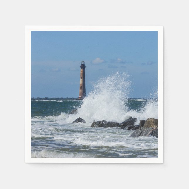 Morris Island Lighthouse Splash Napkin (Front)