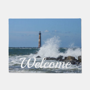 Morris Island Lighthouse Splash Welcome Doormat