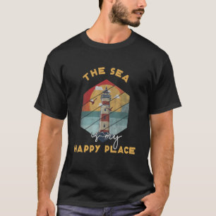 Morris Island Lighthouse Vintage The Sea Is My Hap T-Shirt