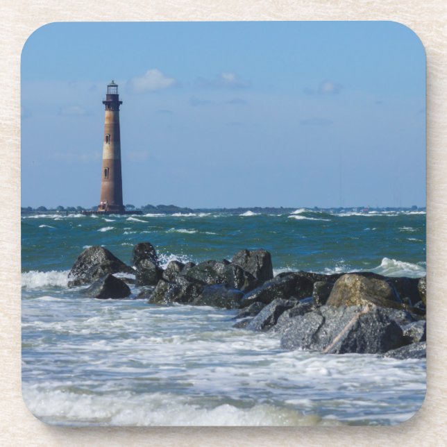 Morris Lighthouse Folly Beach Coaster (Front)