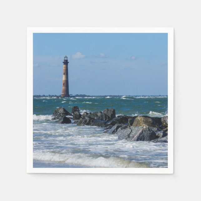 Morris Lighthouse Folly Beach Napkin (Front)